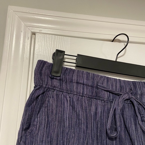 NWT Time & Tru Size XXXL Blue Linen Blend Pull On Drawstring Shorts Pockets - Picture 6 of 16